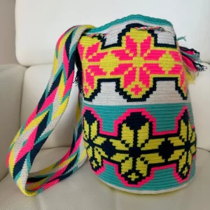 Wayuu Mochila Backpack Hand Woven Cotton Bags for Women