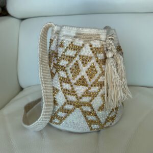 Wayuu Mochila Crossbody Bag, Rhinestone Studded Handbag